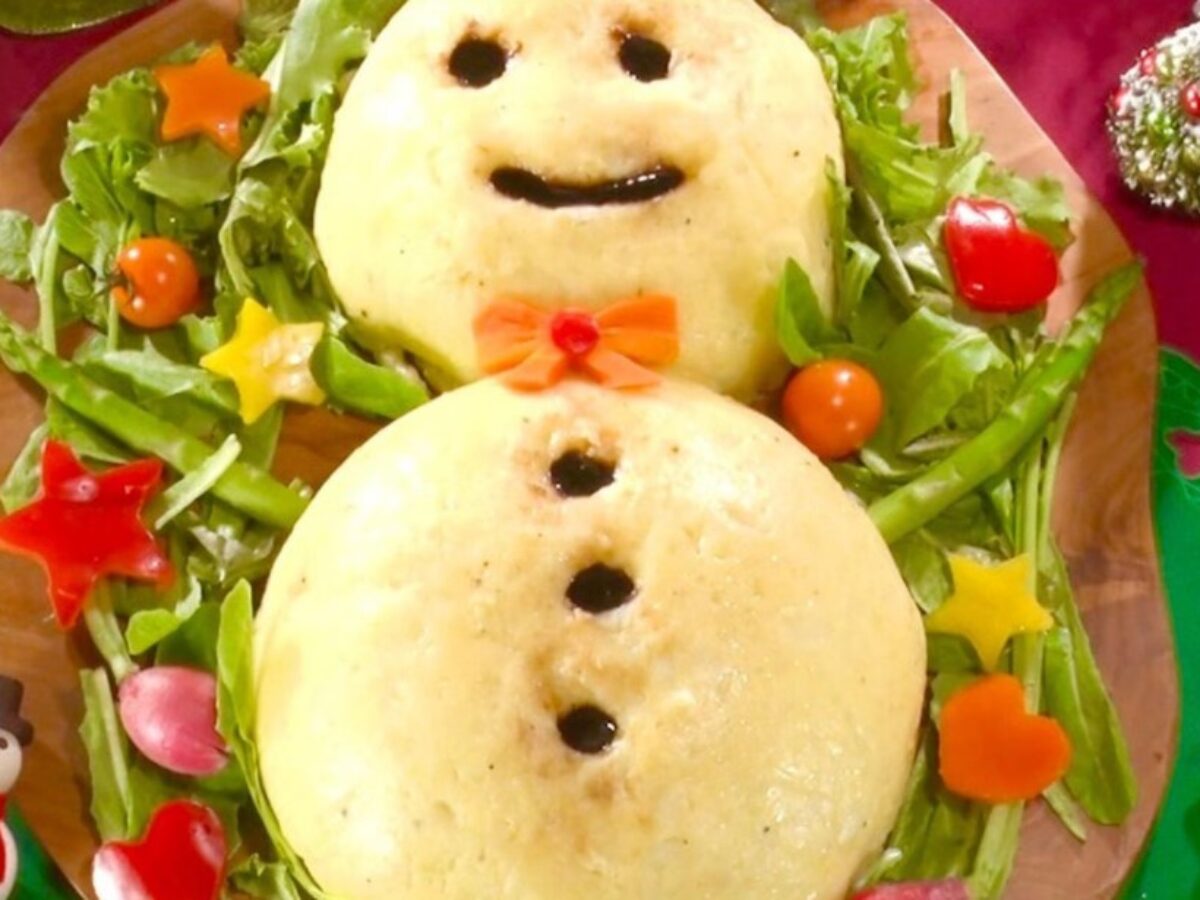 ウワサのお客さま 雪だるまのサラダの作り方 谷あさこの超デカ盛りクリスマスパーティーのレシピ 凛とした暮らし 凛々と